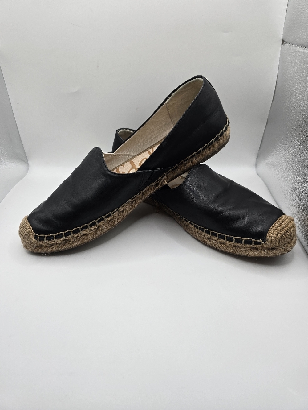 Sam Edleman Leather Black Espadrille Jute Details Flats/shoes. Ladies 9.5M - Picture 5 of 12